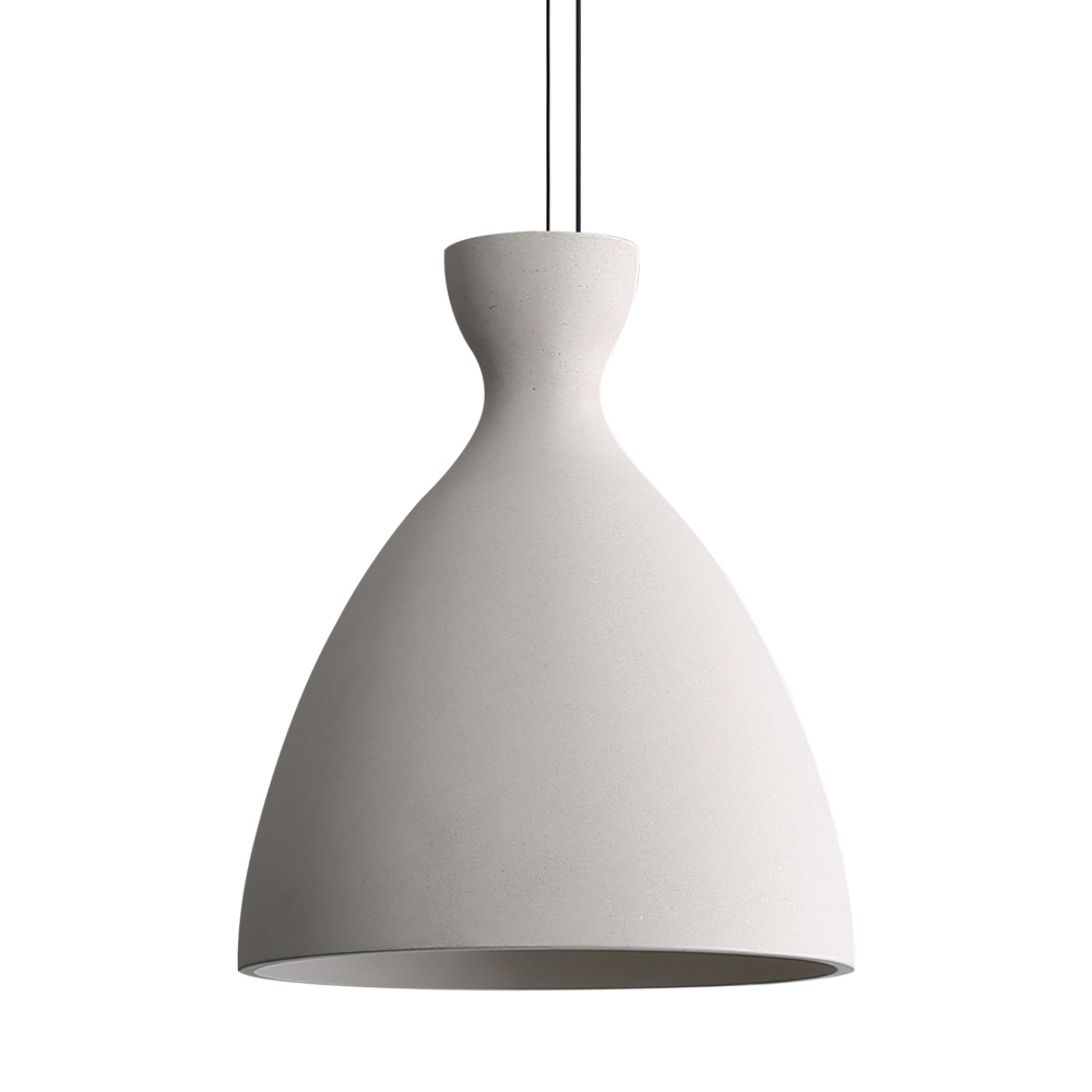 Golden Lighting Aethera 14in Integrated LED Pendant in White Sandstone Cement